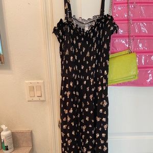 Torrid Soft Knit Floral Black Romper